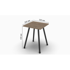 Табурет кухонный Ferrum-decor 430x320x320 Черный металл ДСП Дуб Сонома Трюфель 16 мм (TAB005) Орехов