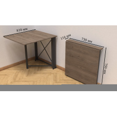 Стол-книжка трансформер Орион 1 Ferrum-decor 750x810x730 Черный металл ДСП Дуб Сонома 16 мм (ORI104) Харків