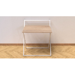 Стол трансформер Компакт 1 Ferrum-decor 750x790x720 Белый металл ДСП Дуб Сонома 16 мм (KOM111) Обухів