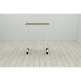 Стол приставной Ferrum-decor Амиго 62x60x40 металл Белый ДСП Дуб Дуб Сонома Трюфель 16мм (AMI0012)