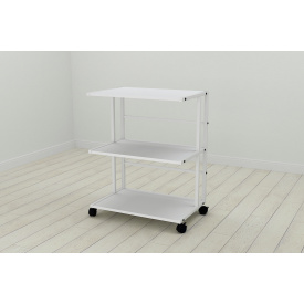 Этажерка на колесиках Ferrum-decor Камило 75x40x60 металл Белый ДСП Белое 16мм (KAM0008)
