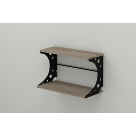 Полка настенная Ferrum-decor Букин 330x700x240 металл Черный ДСП Сонома Трюфель 16 мм (BUK0047)