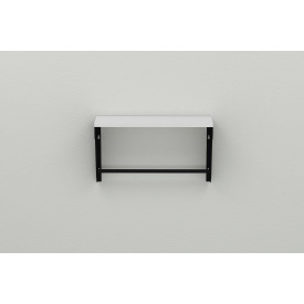 Полиця настінна Ferrum-decor Світ 300x700x150 метал Чорний ДСП Біле 16 мм (SVI0043)