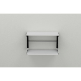 Полиця настінна Ferrum-decor Букін 330x700x240 метал Чорний ДСП Біле 16 мм (BUK0043)