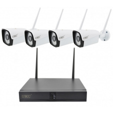 Комплект відеоспостереження бездротової DVR KIT CAD Full HD UKC 8004/6673 WiFi 4ch набір на 4 камери
