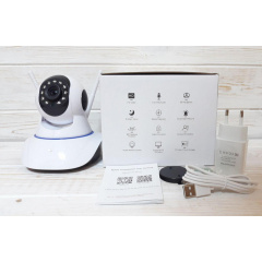 Бездротова Веб камера Онлайн Відеоняня з нахилом та панорамуванням WiFi Smart Net Camera Q6S з двома антенами Камера відеоспостереження з мікрофоном та зворотним зв'язком Обухів