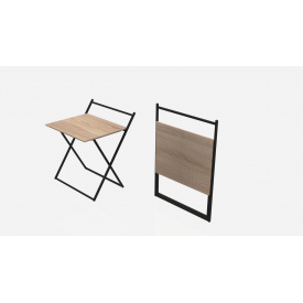 Стол трансформер Компакт 1 Ferrum-decor 750x790x720 Черный металл ДСП Дуб Сонома 16 мм (KOM104)