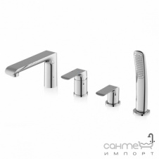 Смеситель для ванны врезной на 4 отверстия Ravak Flat X070120 хром