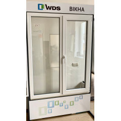 Вікно металопластикове 1300x1400мм монтажна ширина 60мм профіль WDS Ekipazh Ultra 60 з однокамерним склопакетом 24 мм Костопіль