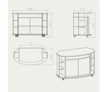 Тумба під ТВ Компаніт Хортиця 1050x700x520 Дуб санома