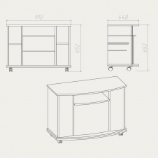 Тумба под ТВ Компанит NEW Америка 910x650x440 ольха
