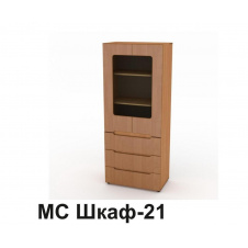 Шафа Компаніт МС 21 зі склом 1950x800x464 мм бук