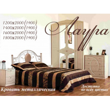 Кровать Металл-Дизайн Лаура 1900(2000)х1800 мм черный бархат