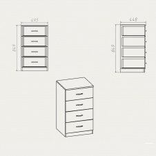 Комод Компанит Комод-4А МДФ 493x849x448 яблоня