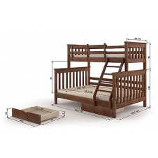 Кровать двухъярусная Мебигранд Скандинавия без ящиков 140x90x200(190) см