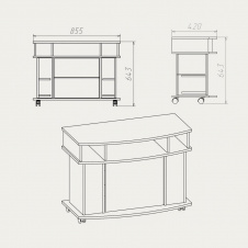 Тумба под ТВ Компанит Америка 855x640x420 дуб Сонома