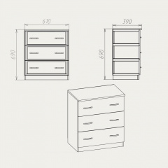 Комод Компанит Комод-3А 610x690x390 венге Каменское