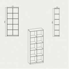 Книжный шкаф Компанит КШ-2 2056x836x360 мм орех экко Житомир