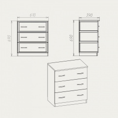 Комод Компанит Комод-3А 610x690x390 бук Прилуки
