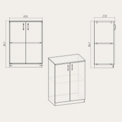 Книжный шкаф Компанит КШ-17 841x604x370 мм бук Ужгород
