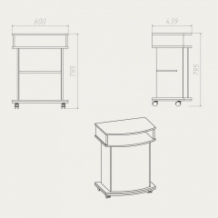 Тумба під ТВ Компаніт Карат-2 600x795x440 горіх Ізюм