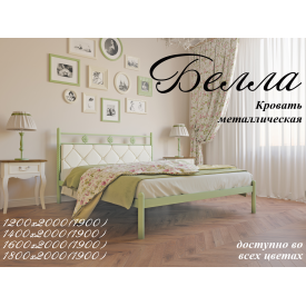 Ліжко Метал-Дизайн Белла 1900х2000х1400 чорний оксамит