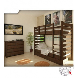 Ліжко двоярусне Мебигранд Троя без ящиків 800x1900 мм