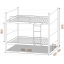 Кровать 2 яруса Металл-Дизайн Арлекино 1900(2000)х900 мм черный бархат/черный + яблоня/беж Винница