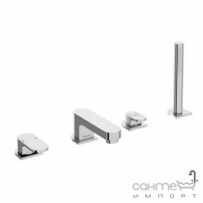 Смеситель для ванны врезной на 4 отверстия Ravak Chrome Flat X070170 хром
