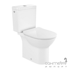 Безободковый унитаз-компакт с сидением slim дюропласт Roca Debba Round A34D995000 белый Мукачево
