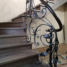 Перила кованые с широкими листьями Legran