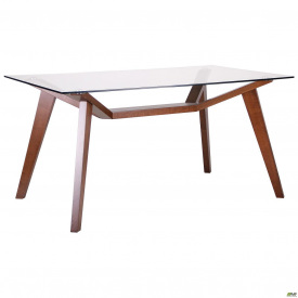 Стол обеденный АМФ Мертон 150х90 см стеклянный деревянный