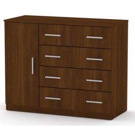 Комод 4+1Б Компаніт ЛДСП горіх-темний