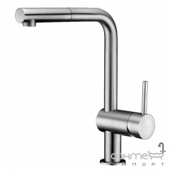 Смеситель для кухни с вытяжным изливом Imprese Pivot LT f03408502LT нержавеющая сталь Васильків