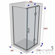 Душевая кабина Weston WD0 1100x900x2000 хром/прозрачное стекло, рейлинг кноб