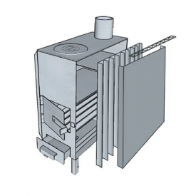 Піч Буржуйка №1 варильна-топкова металева на дровах для обігріву 50 кв м та для приготування їжі