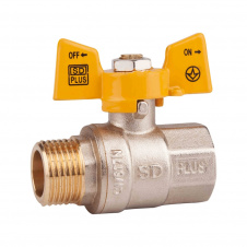 Кран шаровой SD Plus 1/2" ВН для газа (бабочка) SD607NG15PN40
