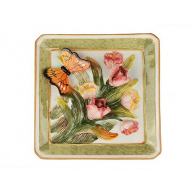 Декоративна тарілка Метелик у тюльпанах Lefard AL10855