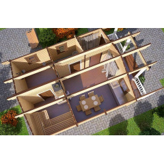 Баня деревянная из профилированного бруса 5.5х7.9 Коломыя