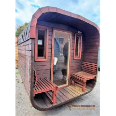 Мобільна квадро баня бочка 2.4x3.5м під ключ від Thermowood Production Київ