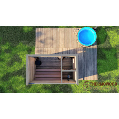 Модульная баня 4,0х2.3м Gartensauna-9 Thermowood Production под ключ от производителя Мелитополь