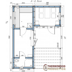 Модульний гостьовий будинок 7,0х5,0м з лазнею Sauna House 1 від Thermowood Production Боярка