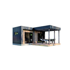 Модульный каркасный дом 6,0х6,0м с баней Sauna House 10 под ключ от Thermowood Production Смела