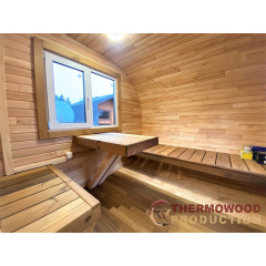 Баня бочка Ovale Fasssauna овальная 6,0х2,6м из термобруса от производителя Thermowood Production Киев