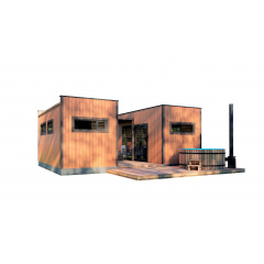 Модульний будинок-лазня 7,0х5,0м Sauna House 12 під ключ від виробника Thermowood Production Новомосковськ