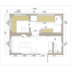 Мобільний гостьовий будинок-лазня 6,0х5,0 Sauna House 3 від Thermowood Production Київ