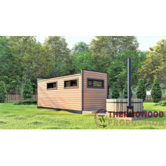 Модульный дачный дом c баней 6,0х4,6м Sauna House 9 от Thermowood Production Вараш