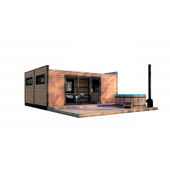 Модульный каркасный дом 6,0х4,6м с баней Sauna House 14 под ключ от Thermowood Production Стрый