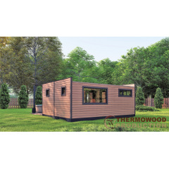 Модульный каркасный дом 6,0х4,6м с баней Sauna House 14 под ключ от Thermowood Production Стрый