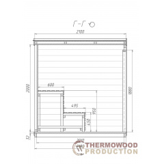 Thermowood Cube outdoor Sauna 2,1х2,1м Деревянная разборная баня под ключ Вознесенск
